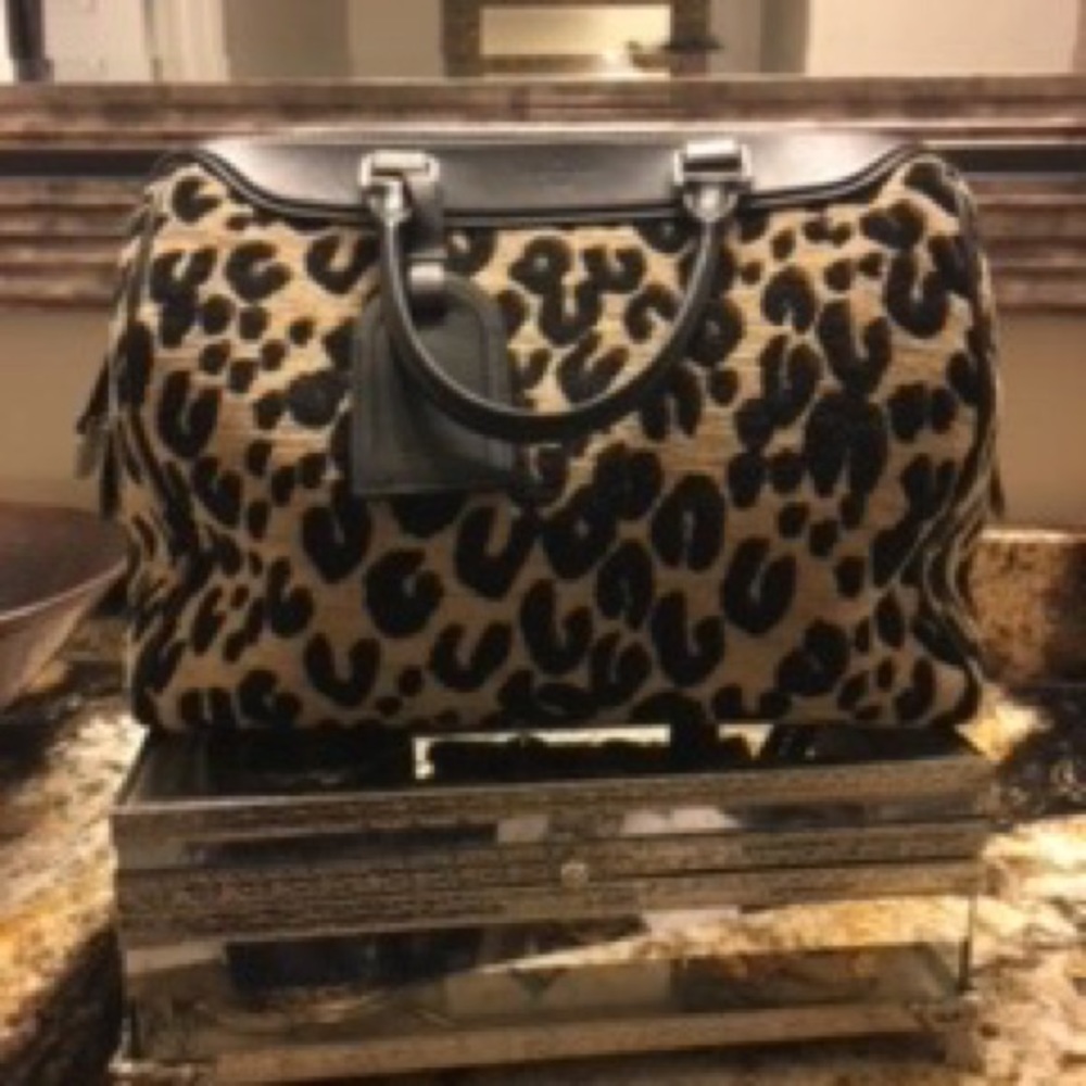 LOUIS VUITTON X STEPHEN SPROUSE LIMITED EDITION JACQUARD LEOPARD SPEEDY 30.